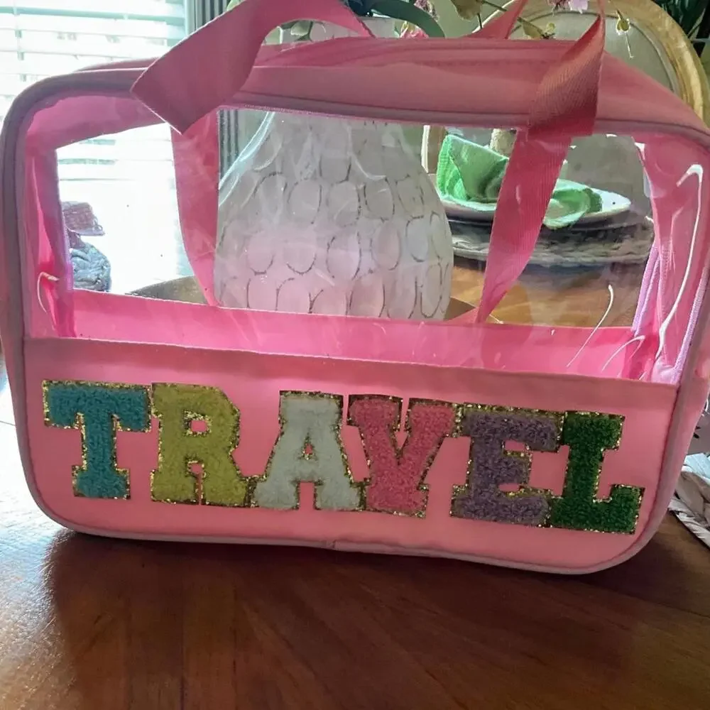 Pink Canvas Travel Cosmetic/Toiletry Bag NWT
